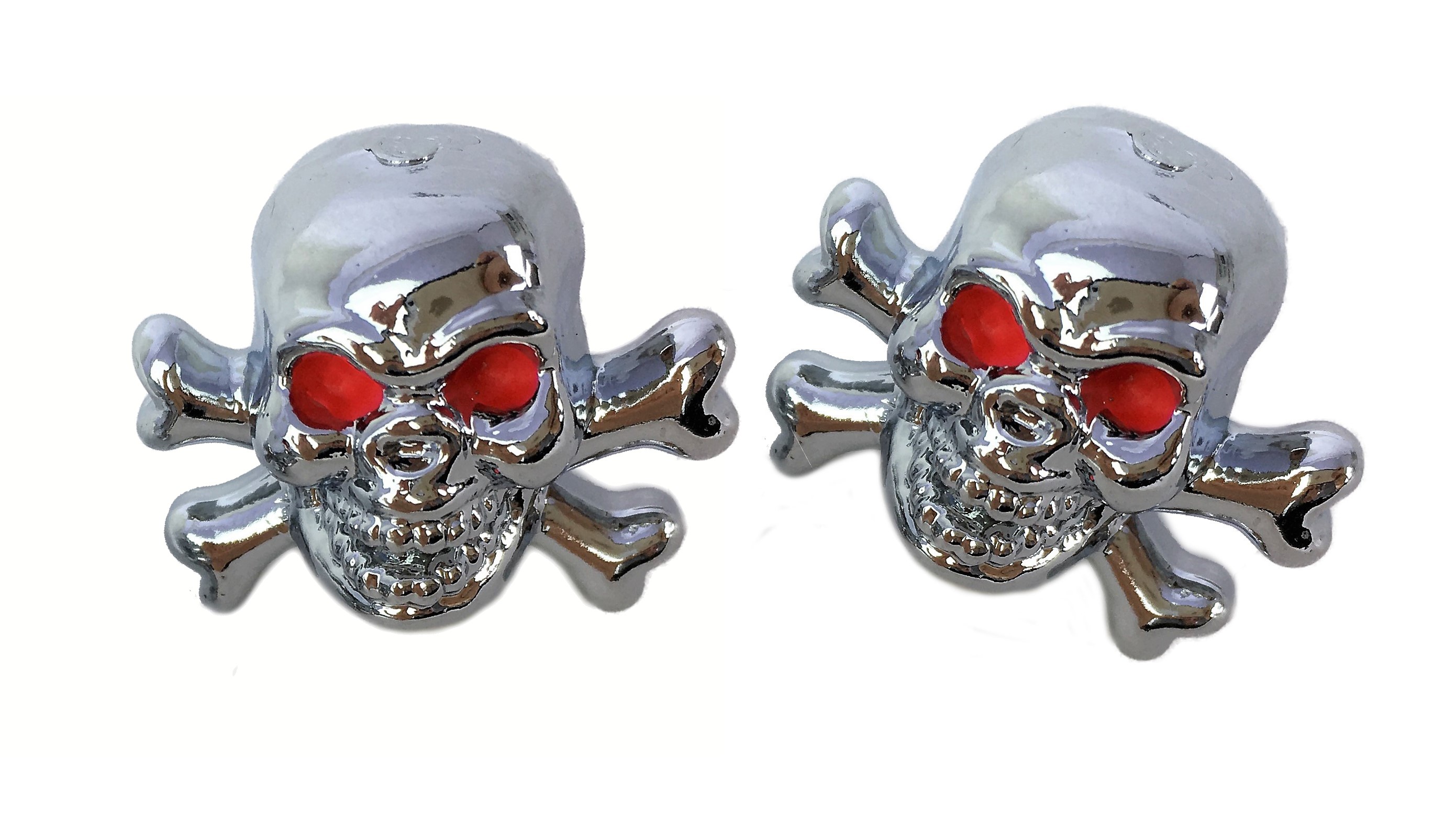 Valve Caps Skull / Deadhead with Crossed Bones, chrome