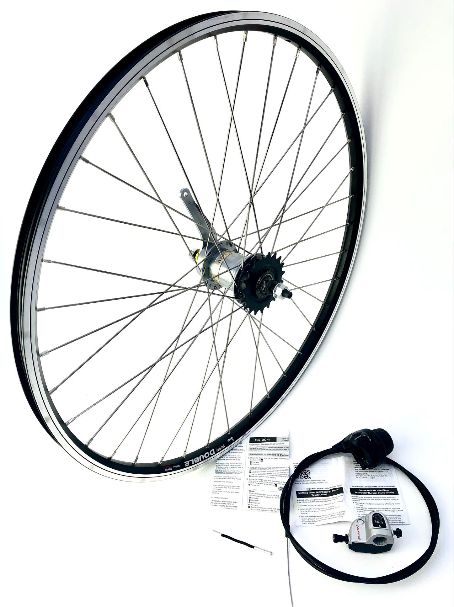26 inch 24,5 mm black matte Rear Wheel with 3-speed Coaster Hub