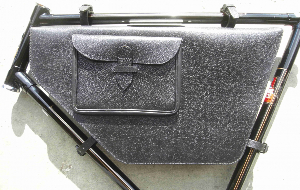 Real Leather Frame Bag black Swiss Army Replica