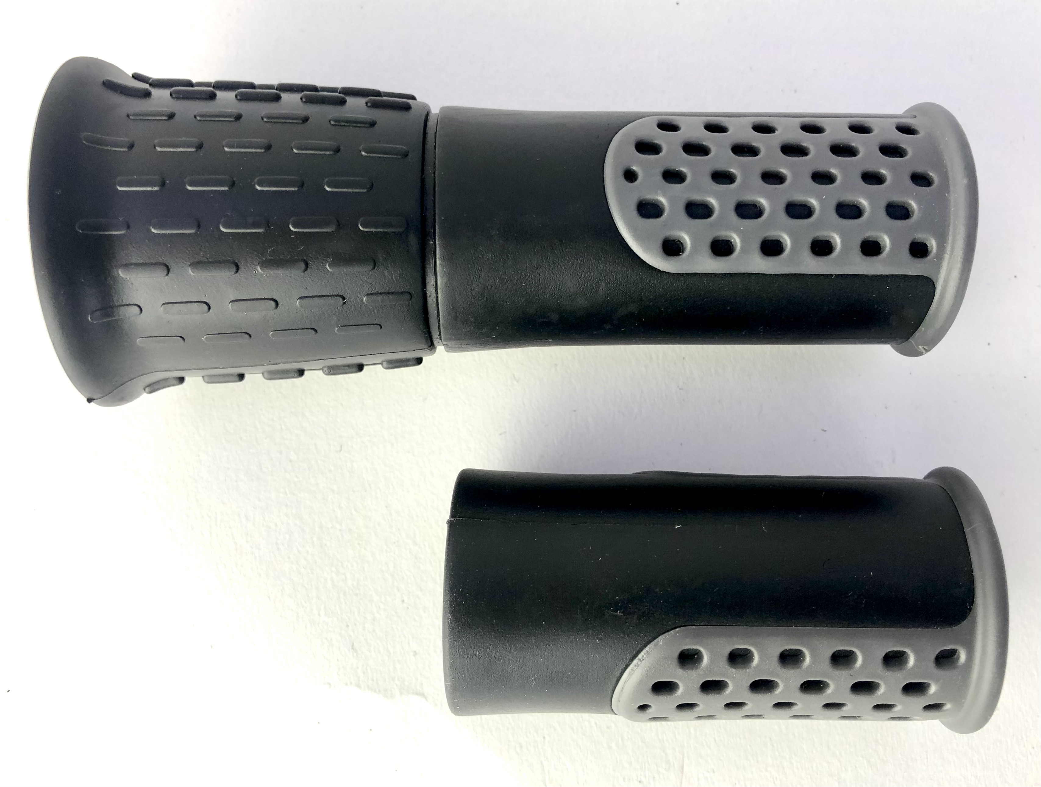 Rubber Grips for handlebar black / grey, long and short