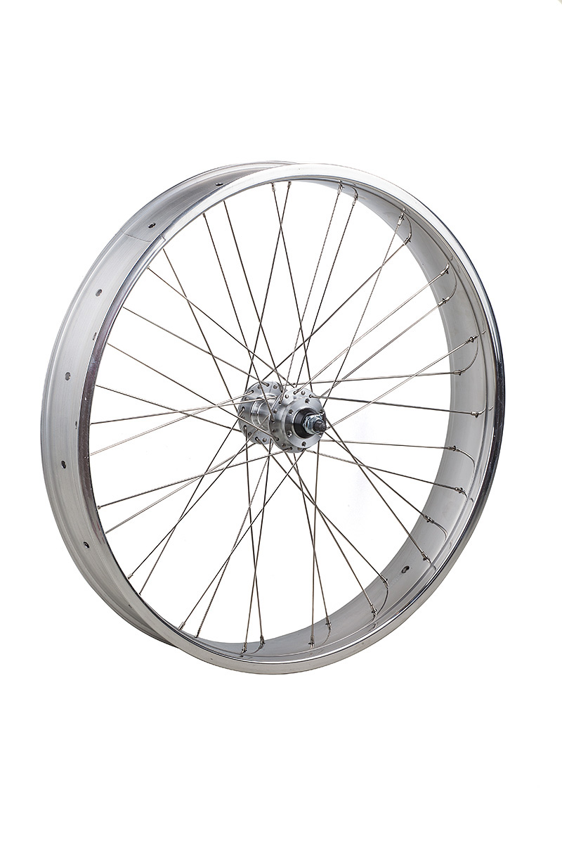 26 inch 82 mm high polished Front Wheel with Disc Brake Hub