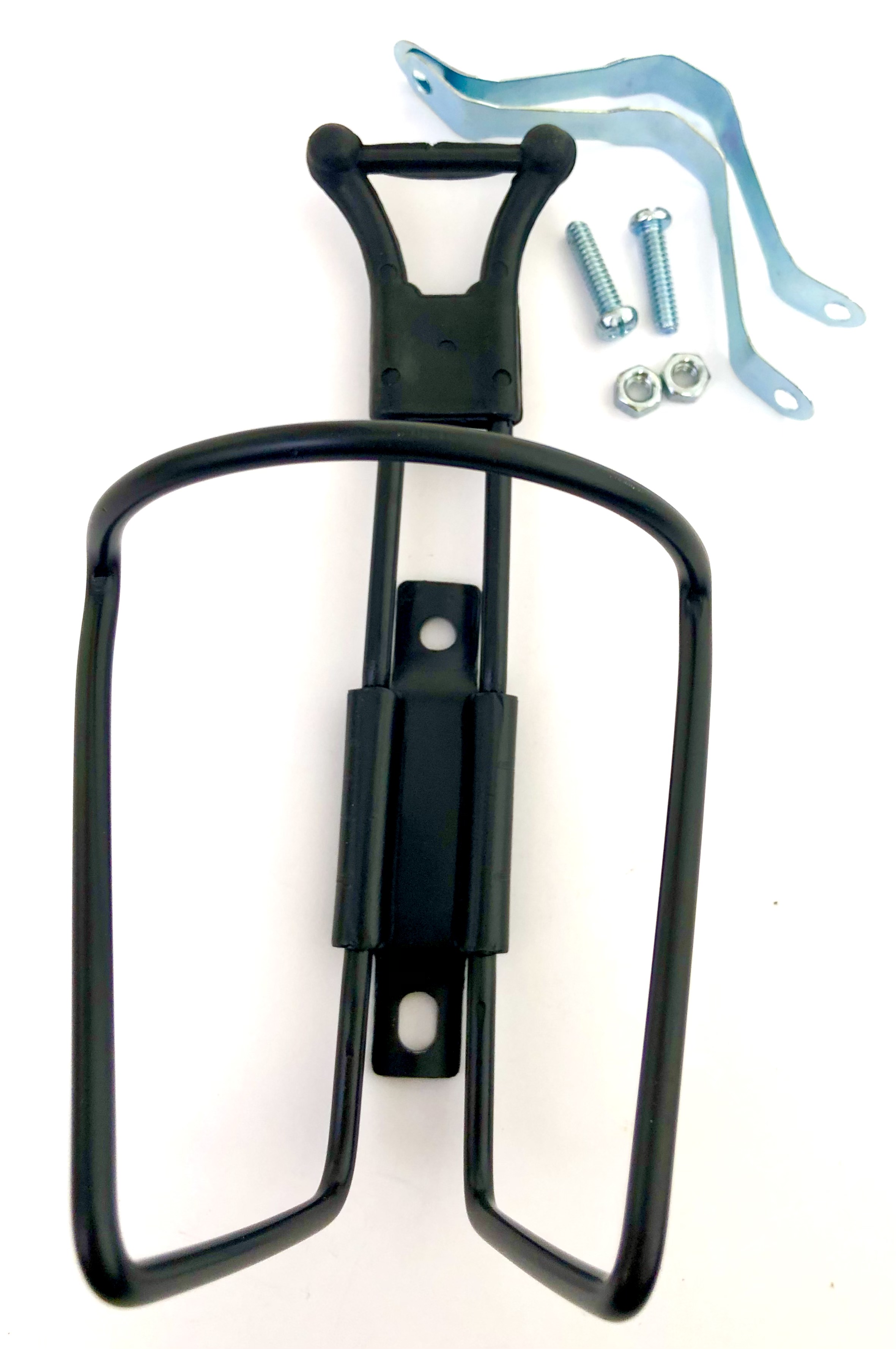 Bicycle bottle cage made of aluminum black, with universal fastening