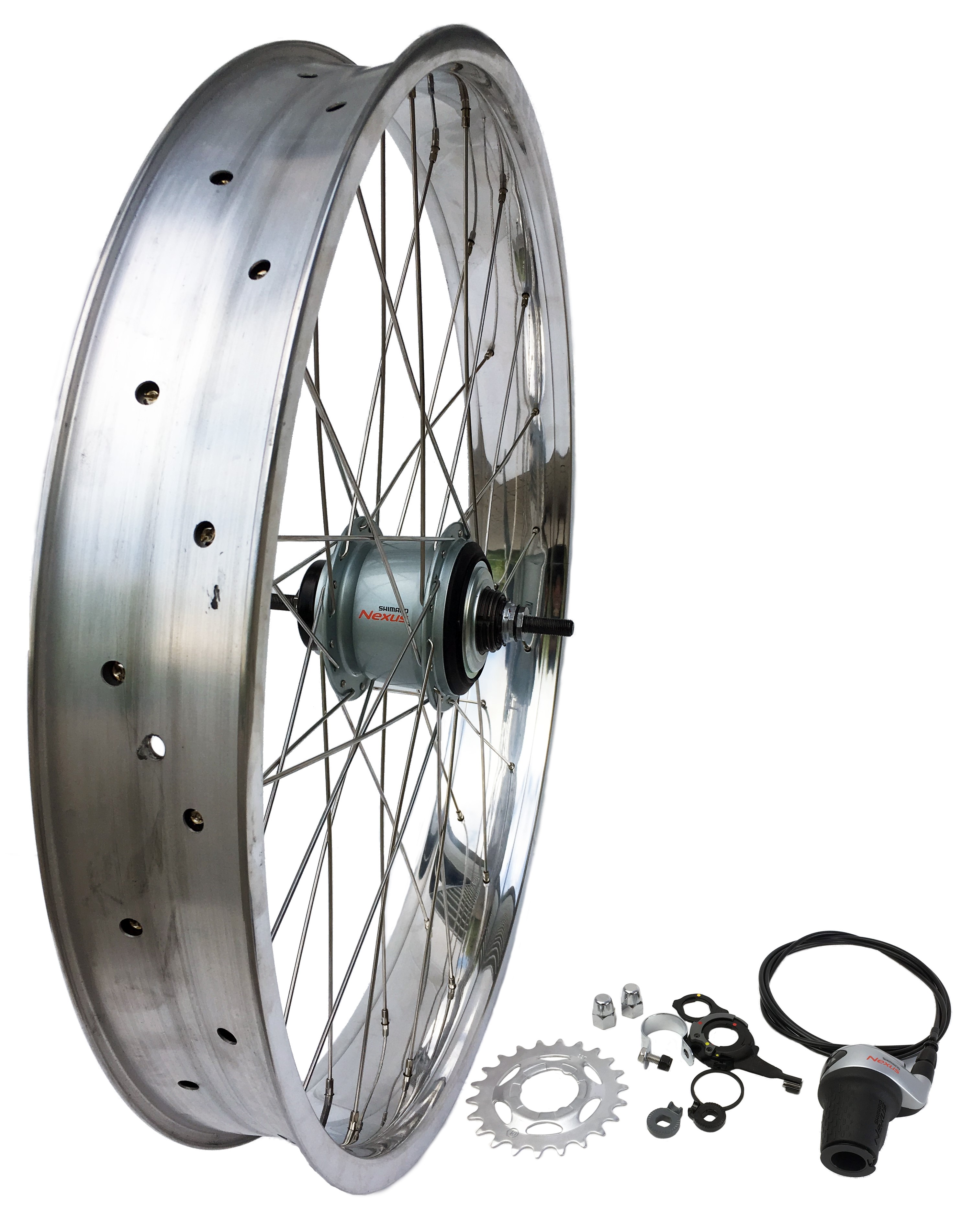 26 inch 82 mm high polished Rear Wheel with 8-speed Coaster Hub