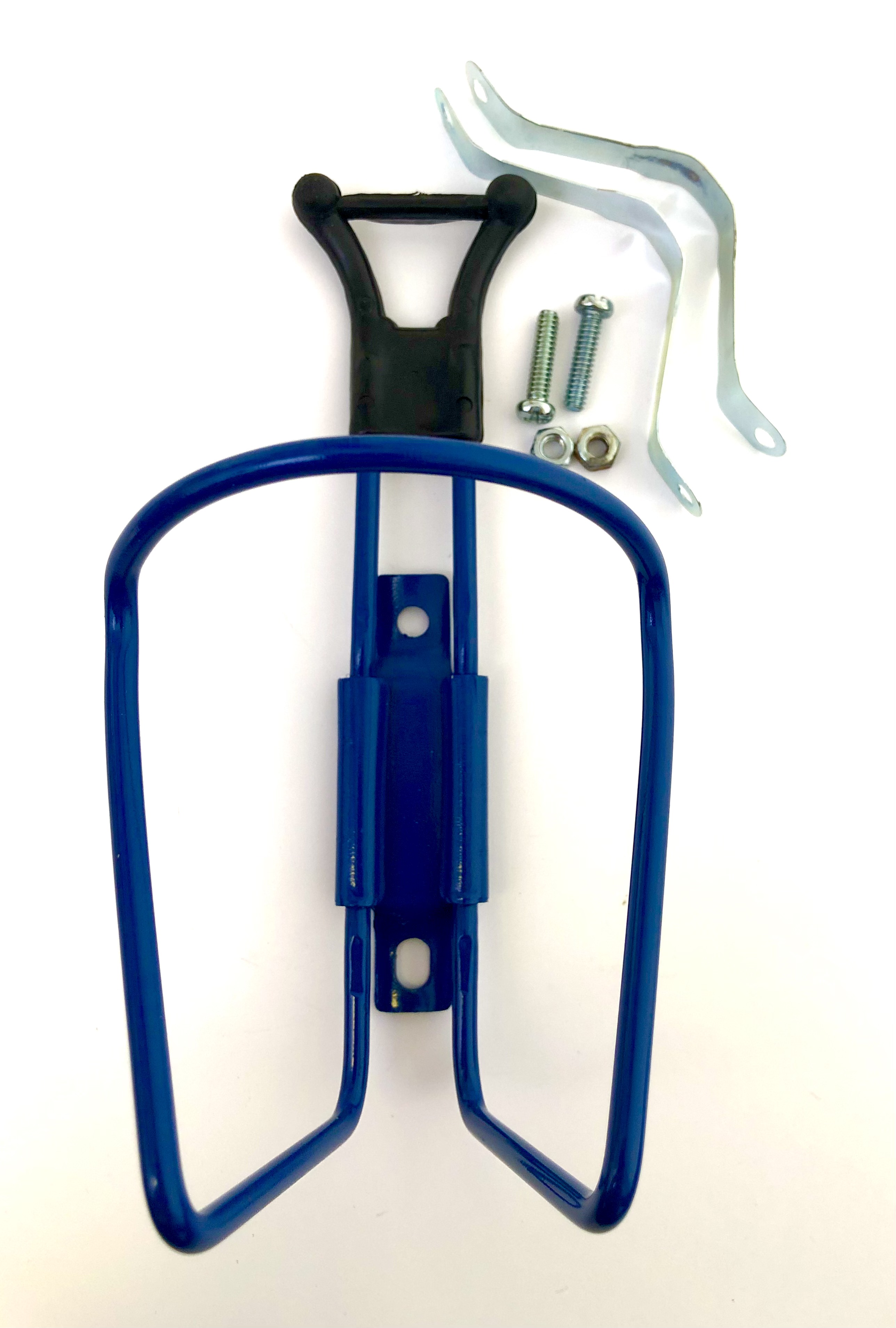 Bicycle bottle cage made of aluminum blue with universal fastening