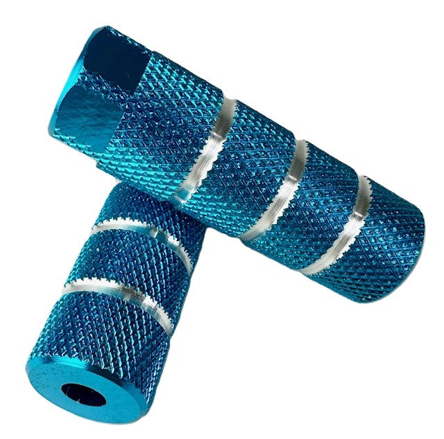 BMX Aluminum Axle Pegs / Footrests M10 – Blue, for Front Axle