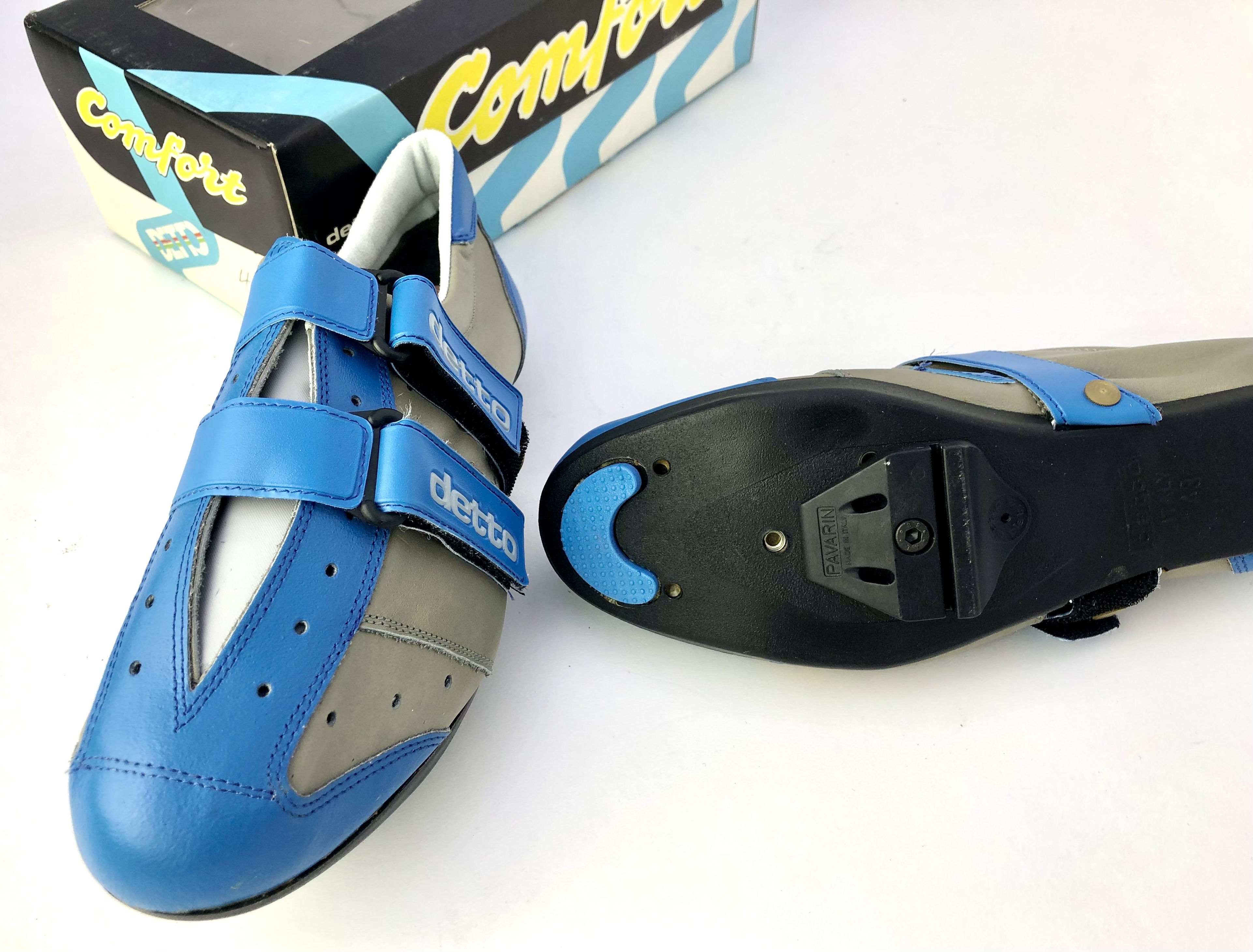 NOS Vintage Detto Pietro Mod. 230 Comfort Blue Cycling Shoes Size 41