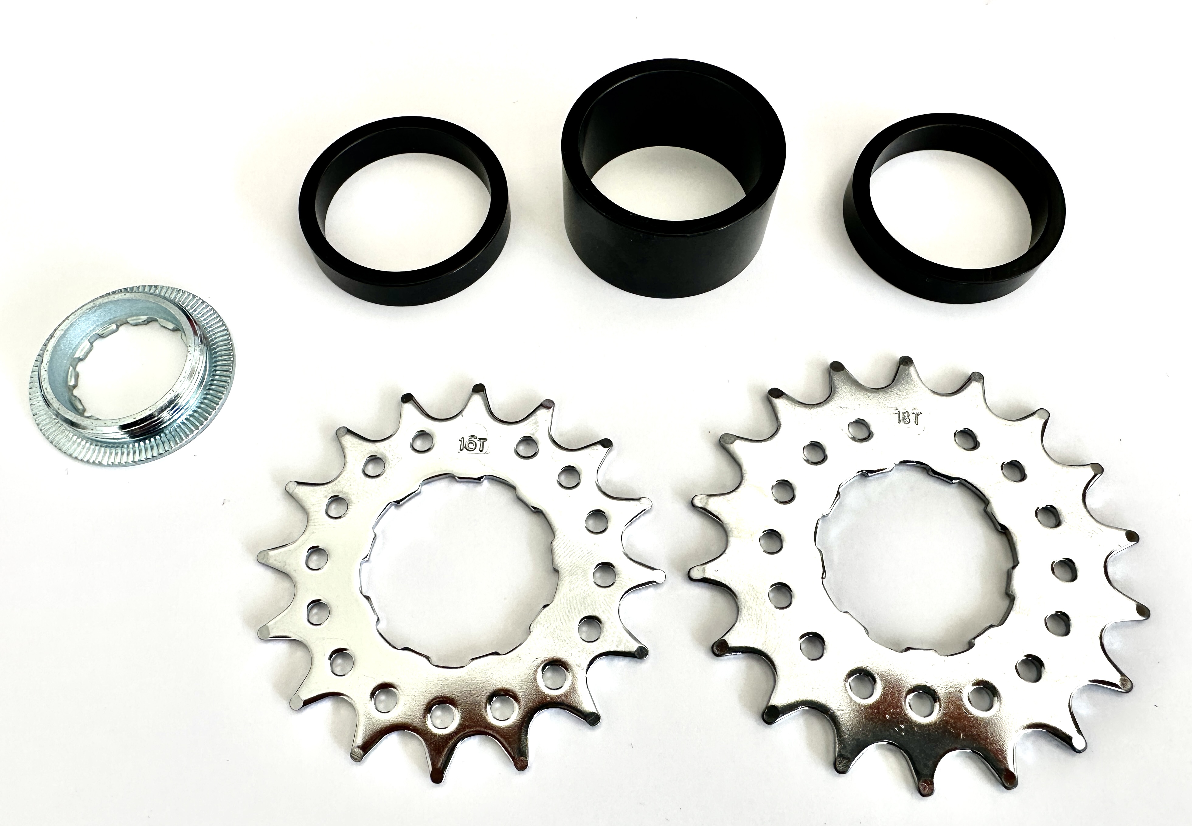 Single Speed Adapter Contec Single Speed sprocket with 16 + 18 teeth and spacer ring set ...