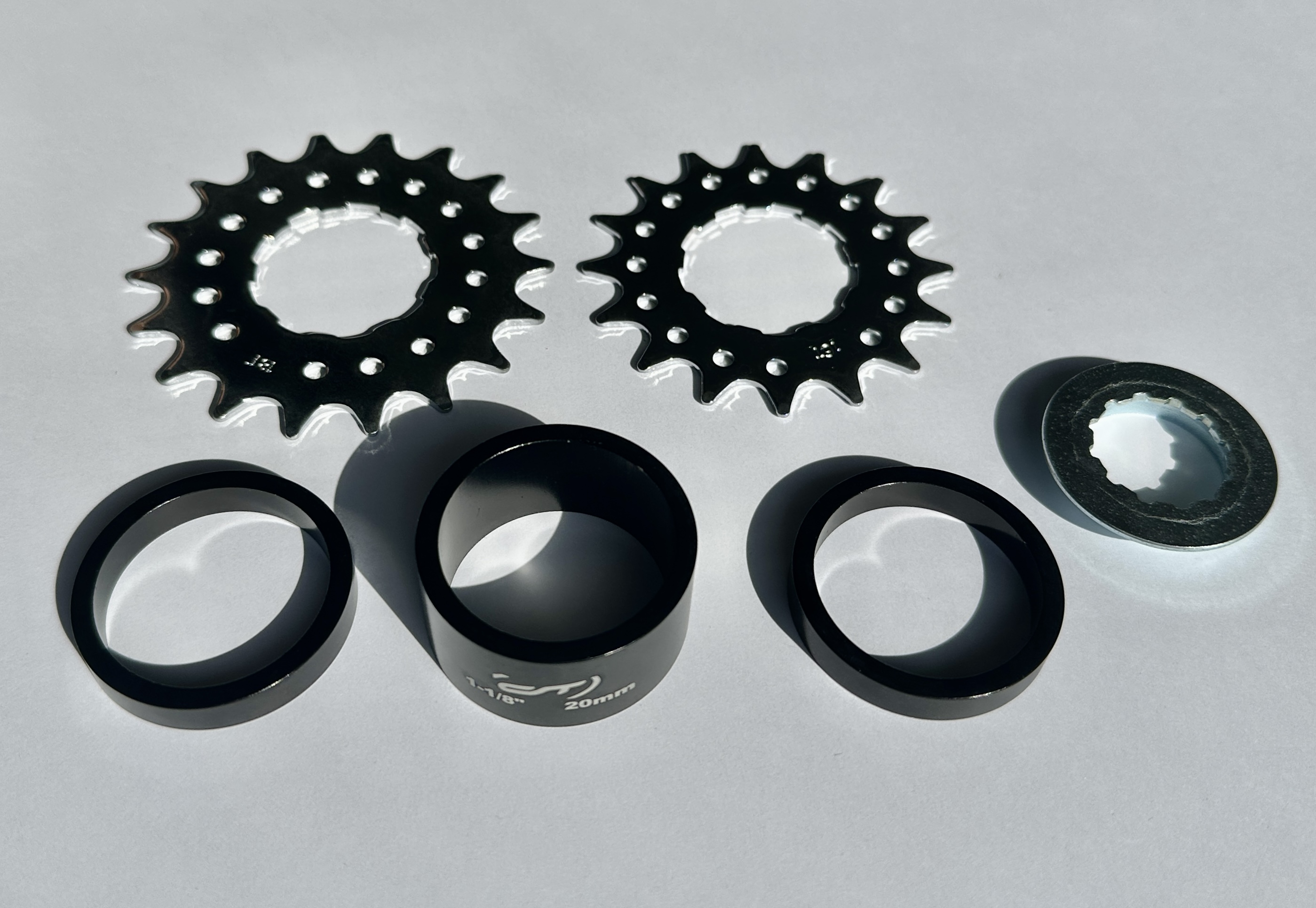 Contec Single Speed sprocket with 16 + 18 teeth and spacer ring set