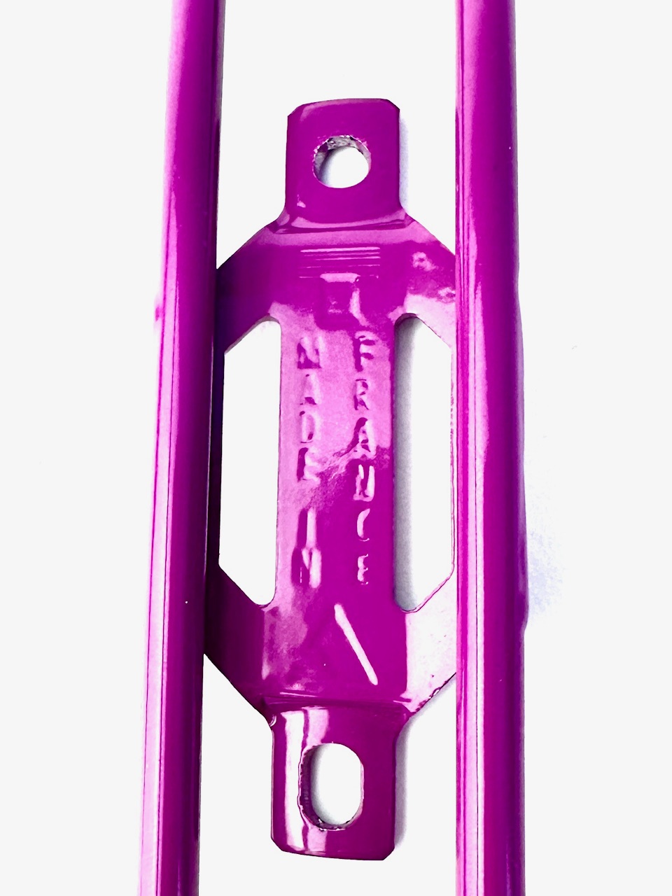 Bicycle bottle cage made of aluminum purple