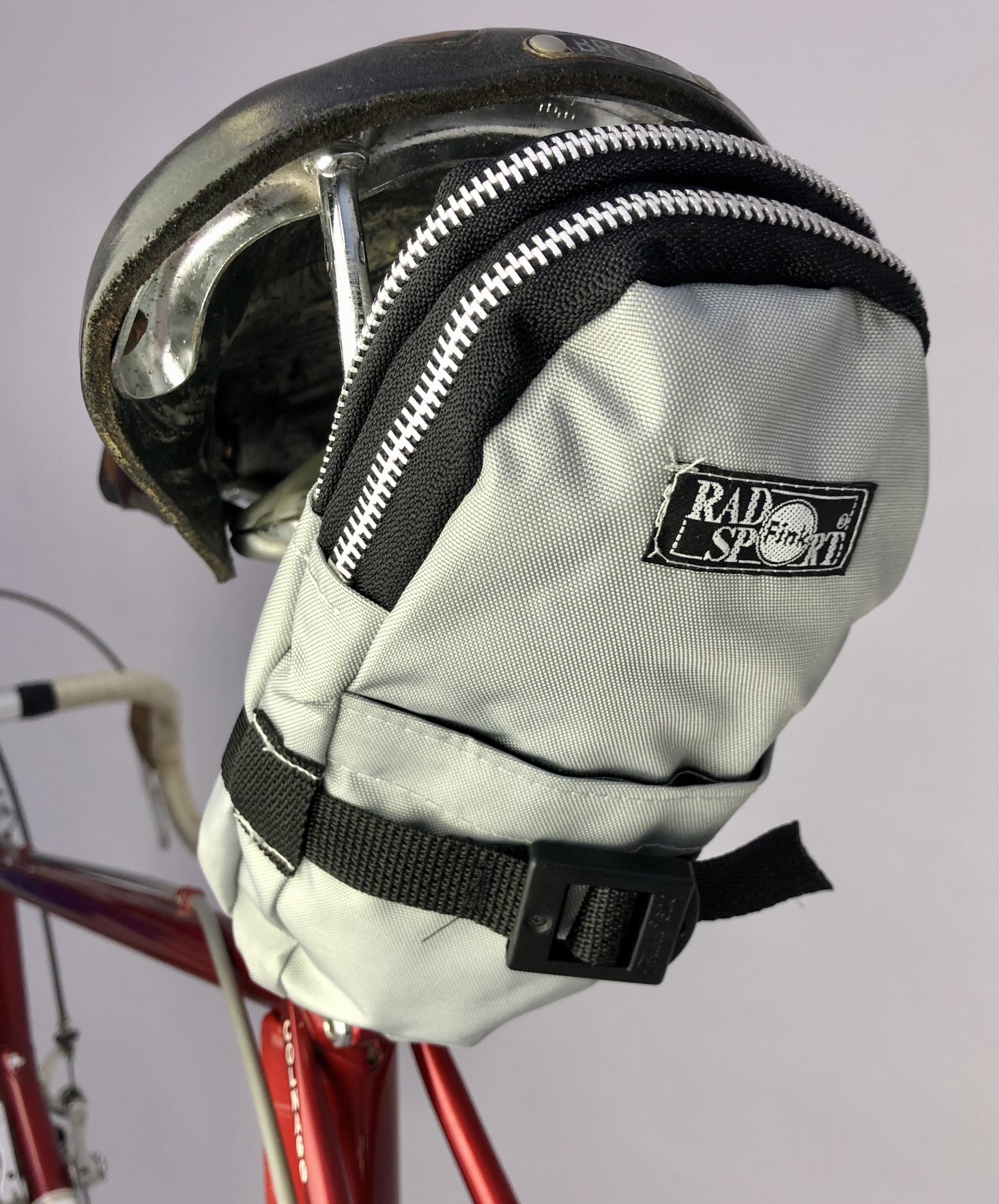 Double Saddlebag, Racing Bike, tire or tube bag, nylon grey