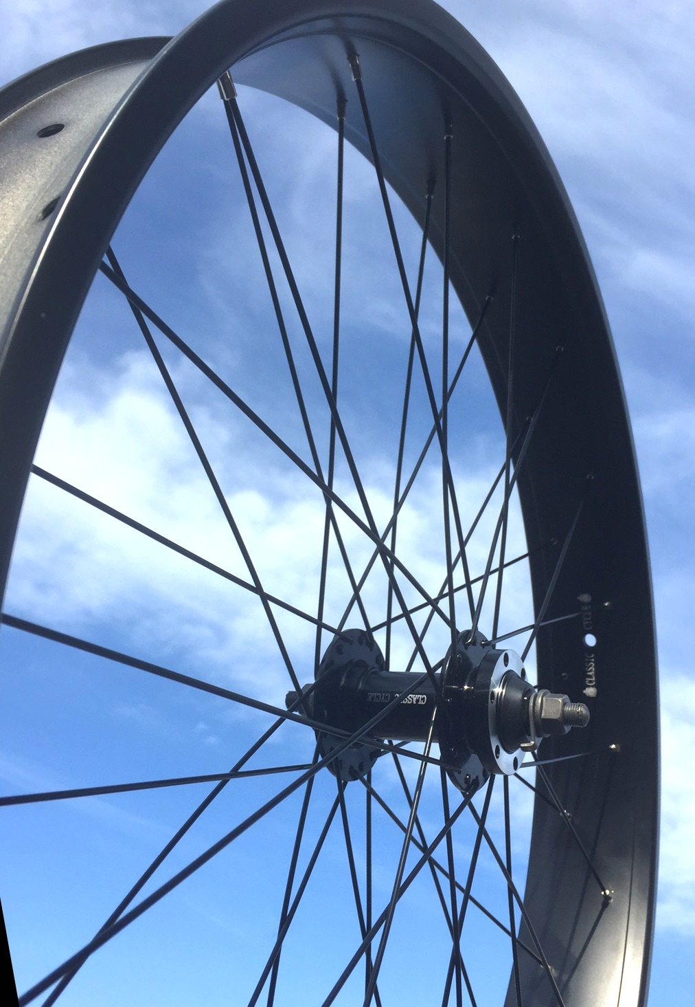 24 inch 82 mm black matte Front Wheel with Disc Brake Hub