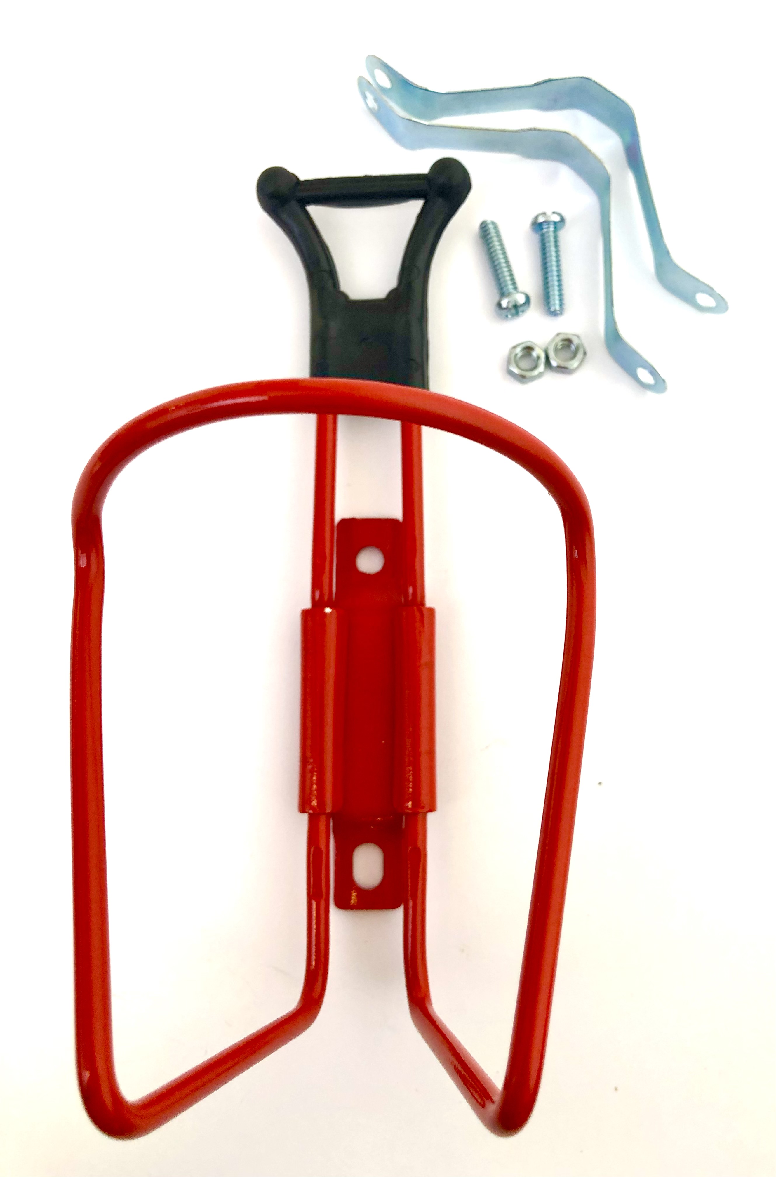 Bicycle bottle cage made of aluminum red with universal fastening