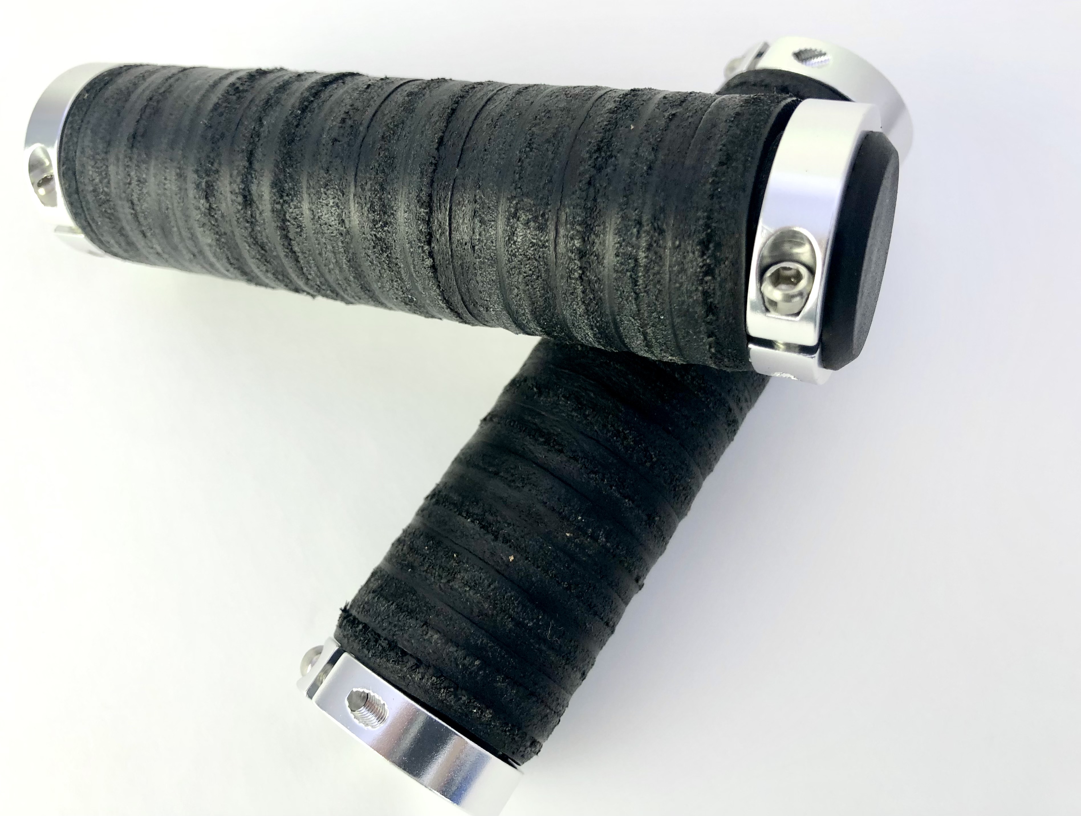 Leather Donut Grips, black