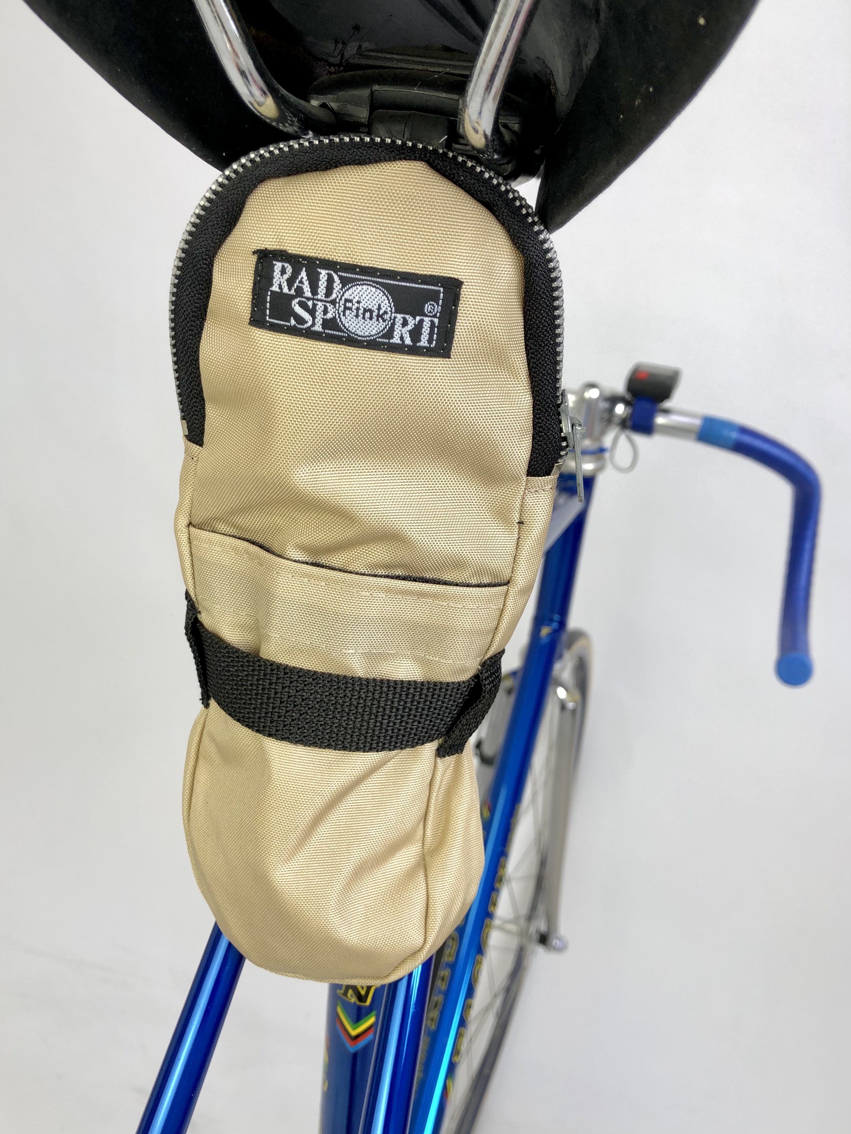 Saddlebag, Racing Bike, tire or tube bag, nylon cream beige