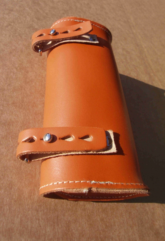 Saddle Bag, real leather cognac brown