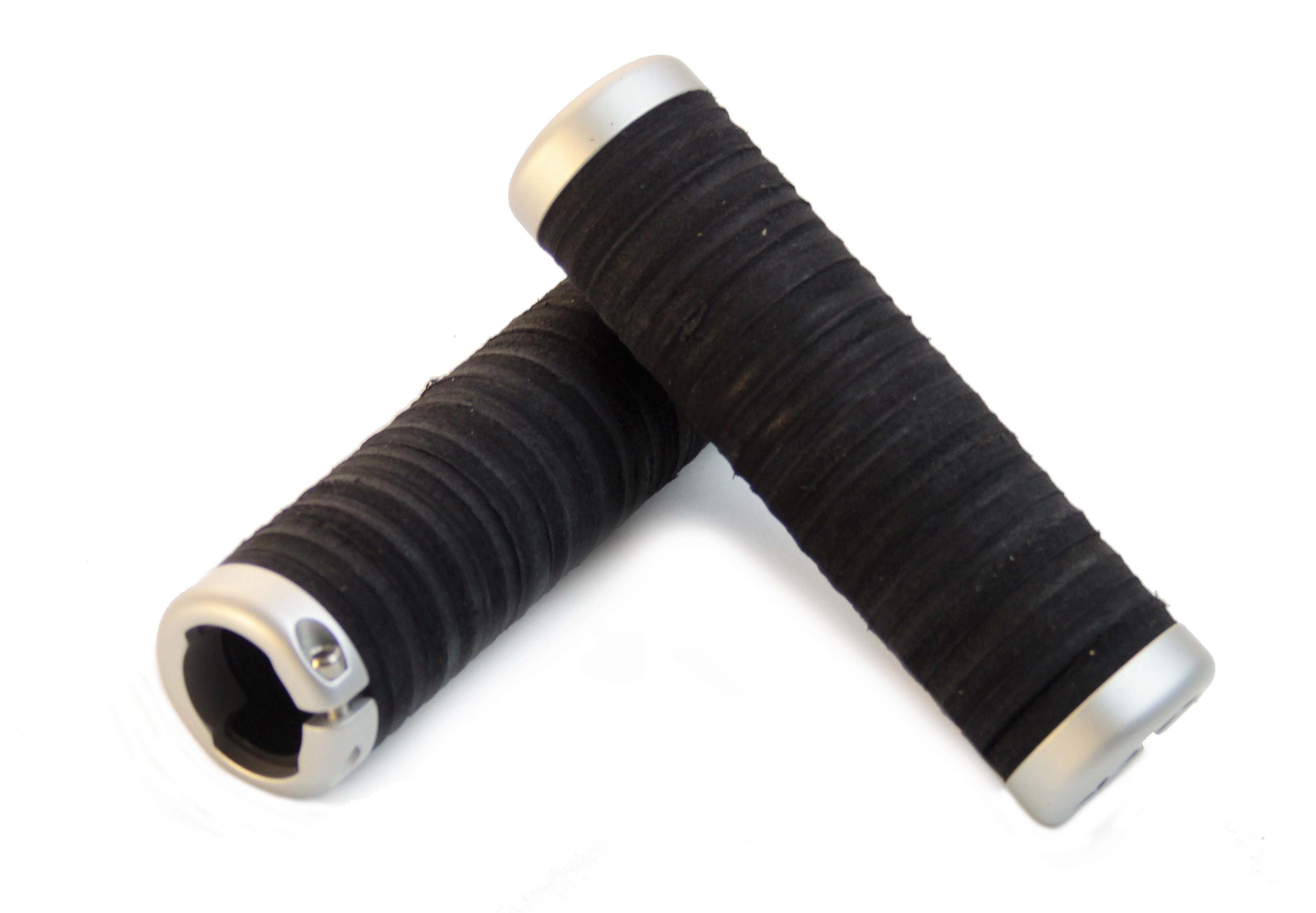 Leather Donut Grips, black