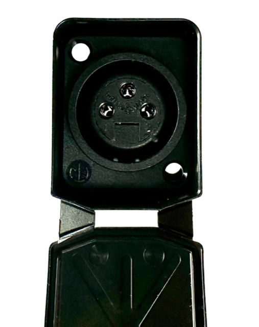 XLR D 3-pin female charging socket with sealing cap