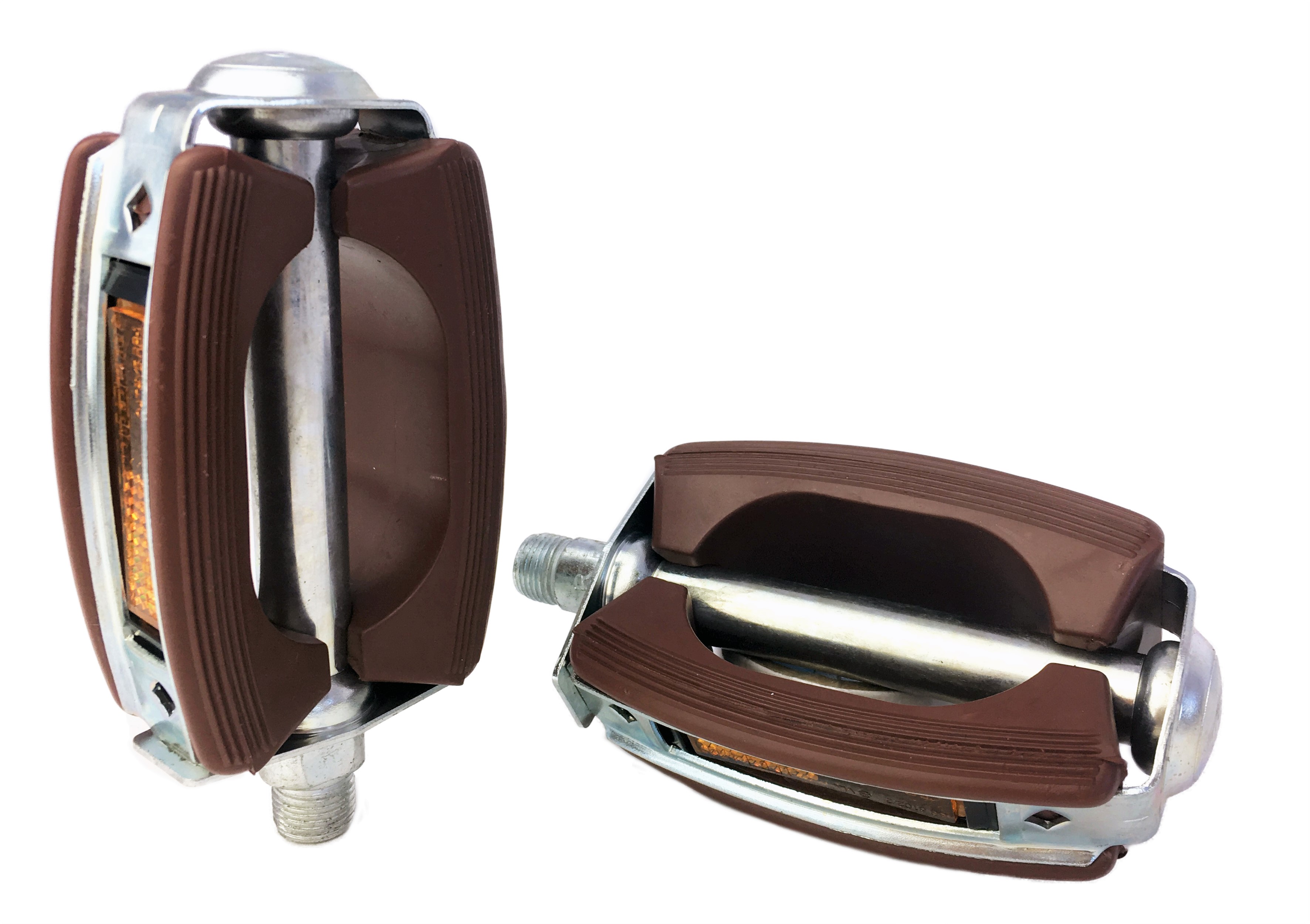 Union Pedal with Reflector 9/16 inch , brown