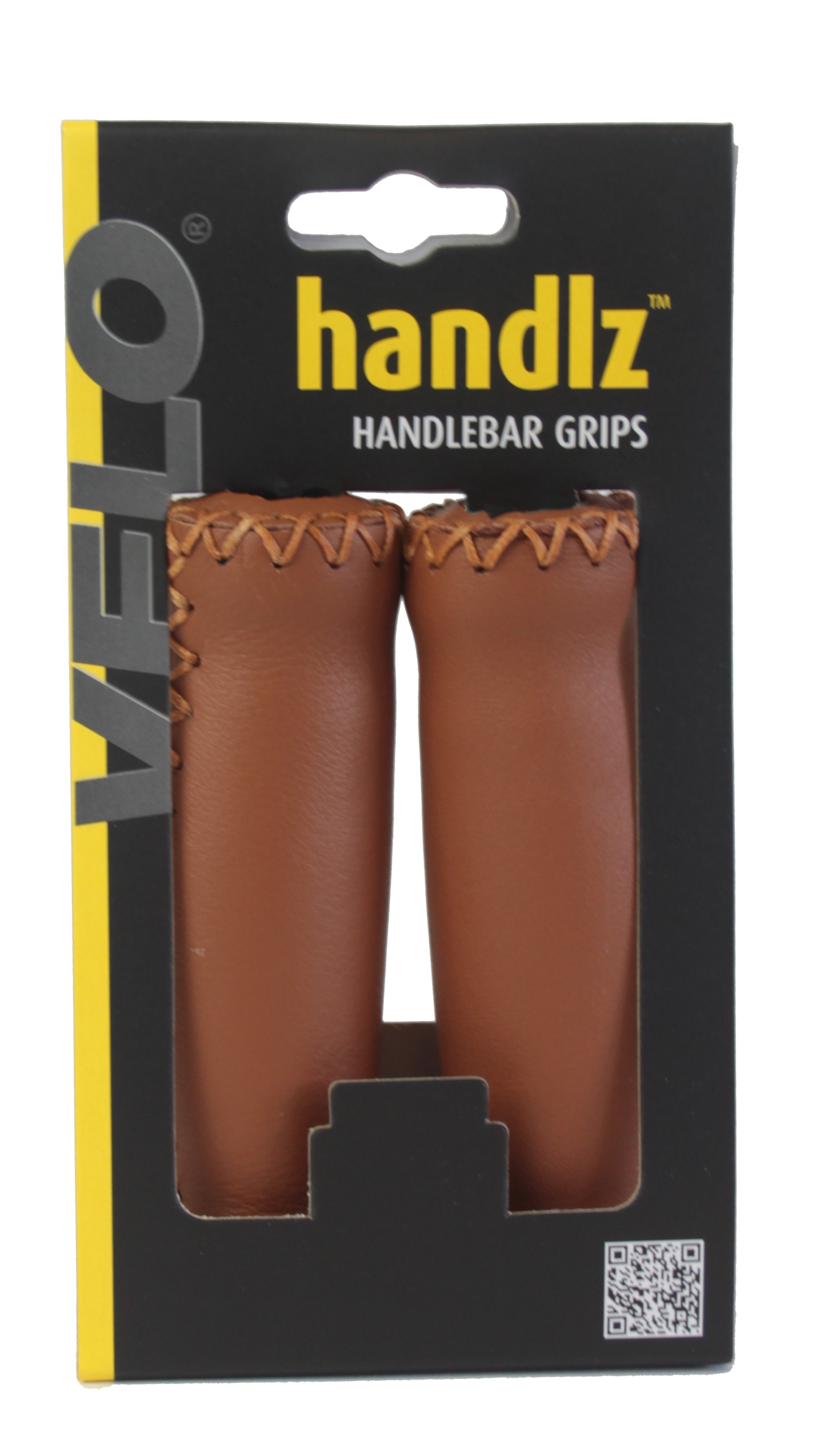 Leather Grips with Crossed Seams, light brown