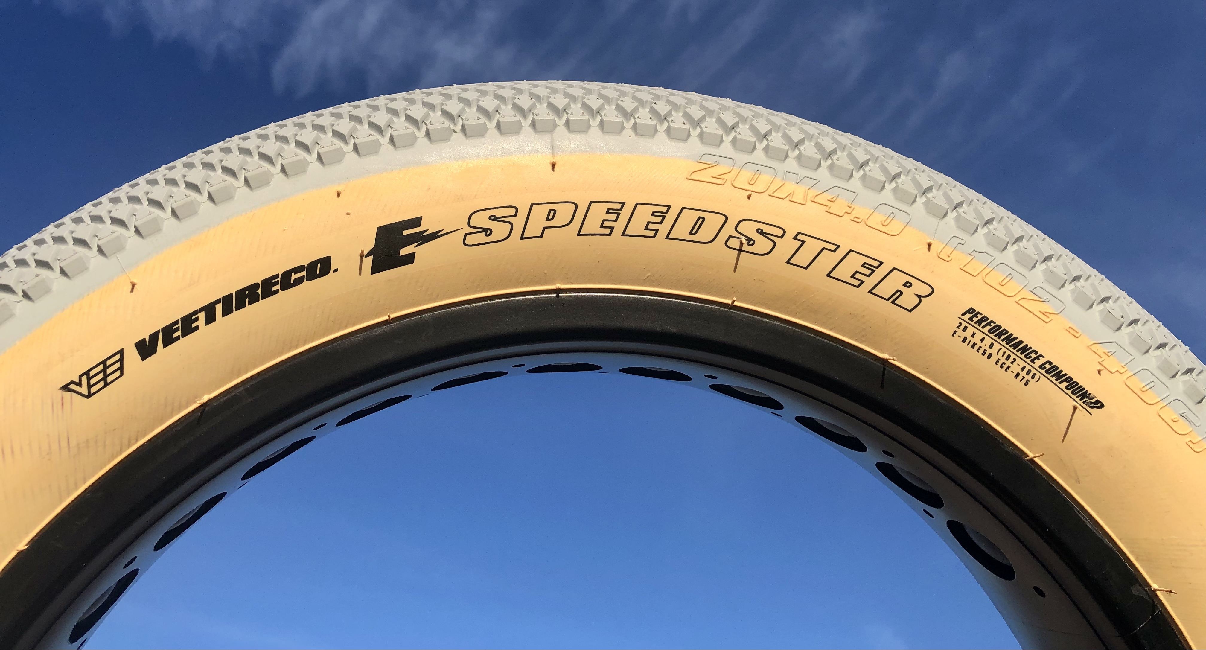 Limited Edition E-Speedster light grey skinwall Tire 20 x 4  inch
