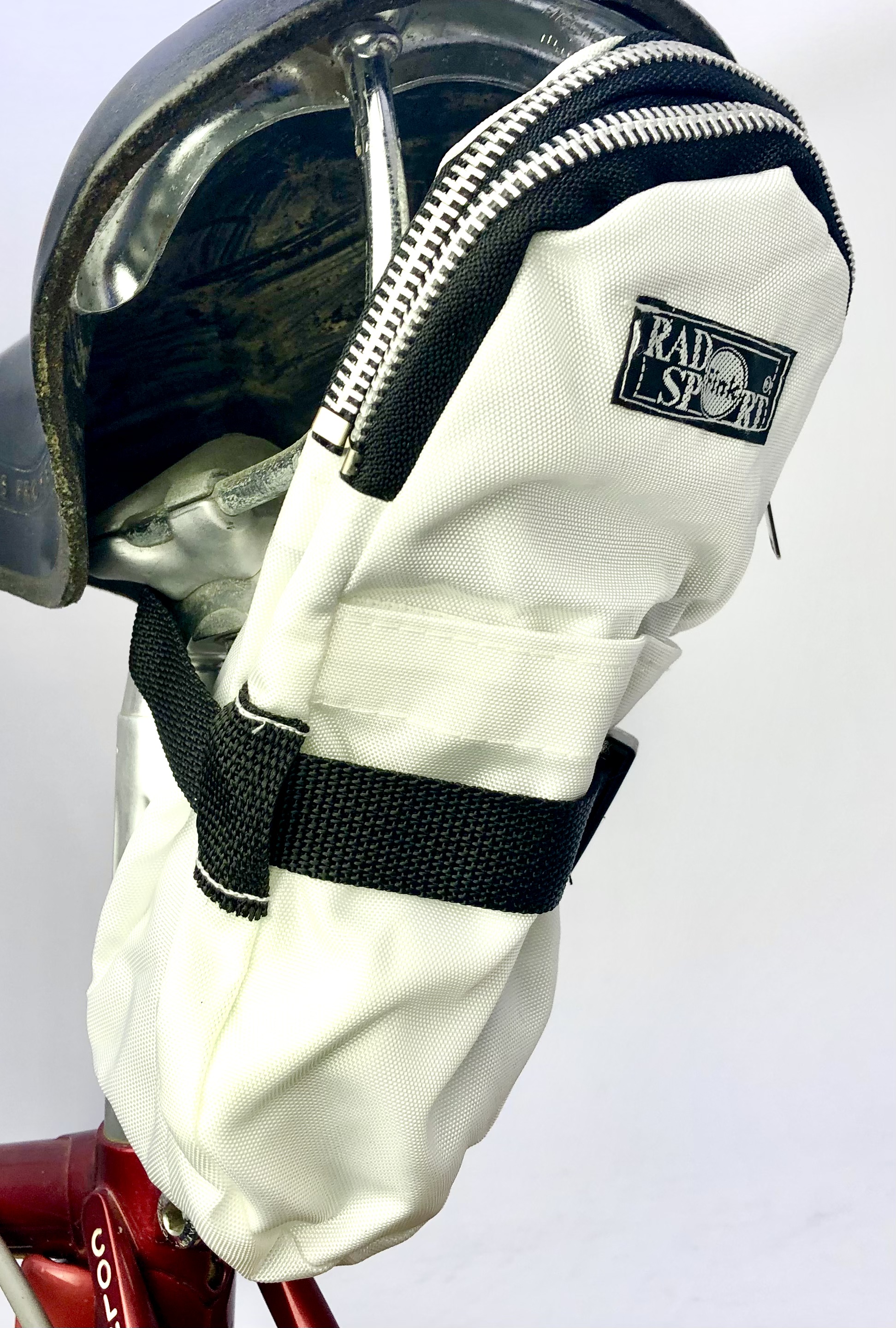 Double Saddlebag, Racing Bike, tire or tube bag, nylon white
