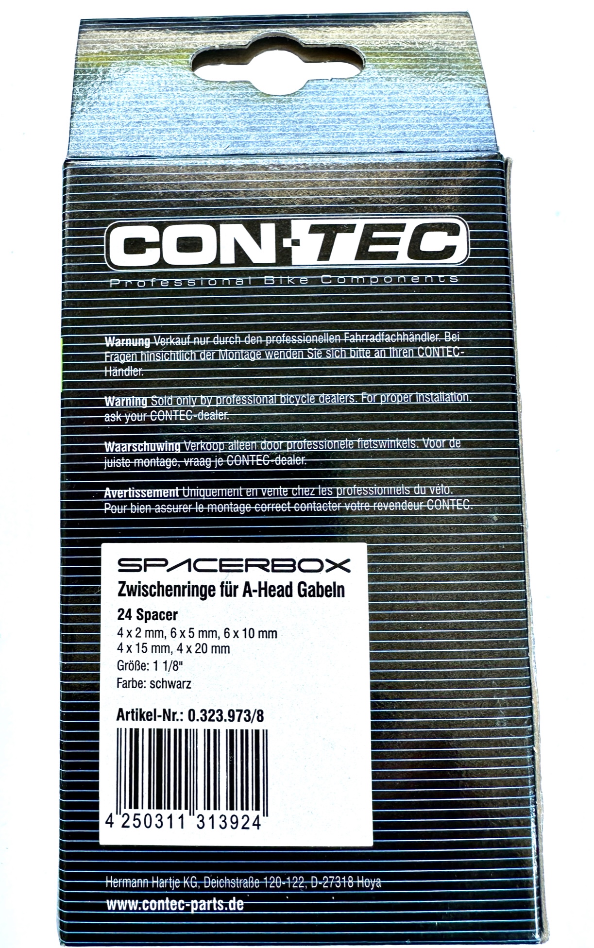 CONTEC Spacer Box Spacer Ring Set Alu for 1 1/8", 24 pieces