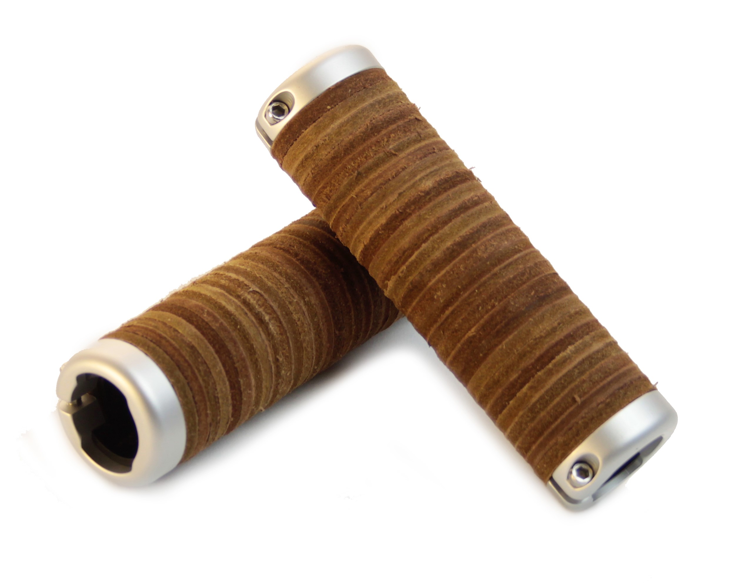 Leather Donut Grips, brown