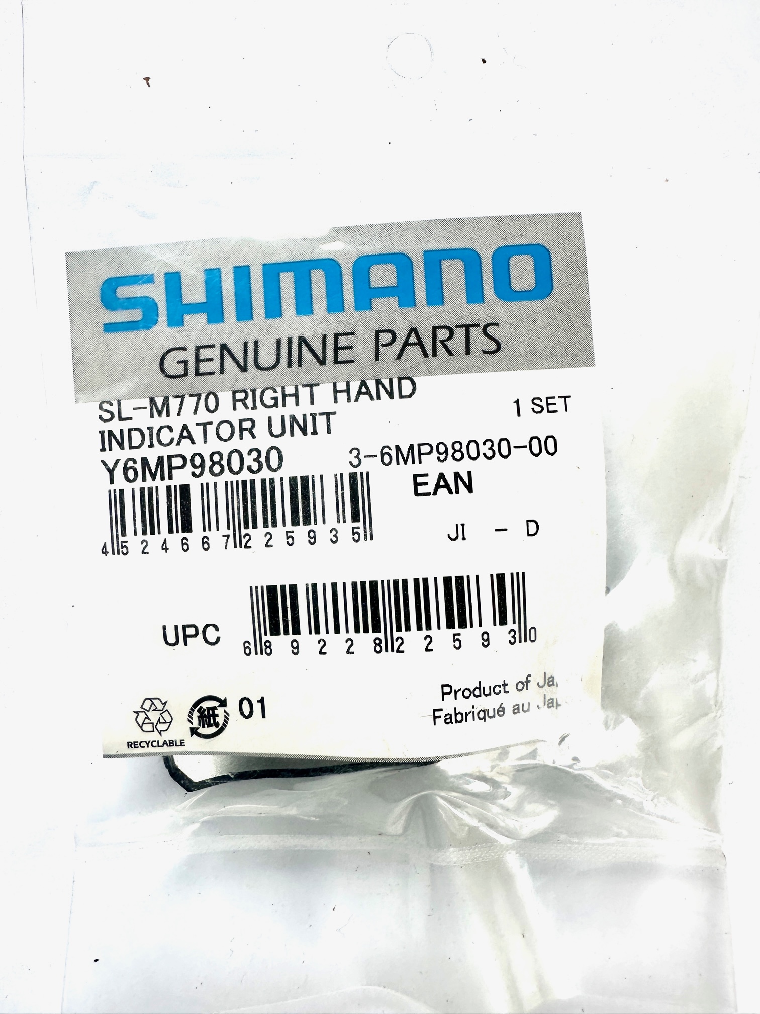 SHIMANO Deore XT gear indicator left SL-M770