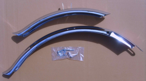 Short Fender Set 26 inch. with Ducktails, stainless steel
