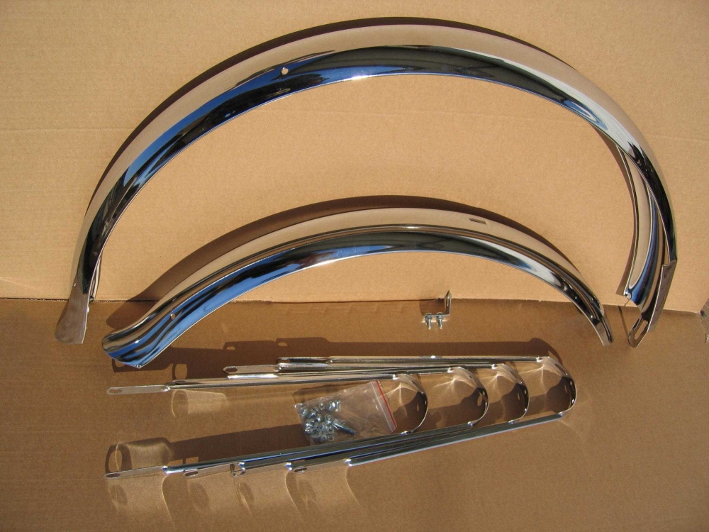 Fender Set 26 inch. 80 mm with Ducktails, chrome plated steel