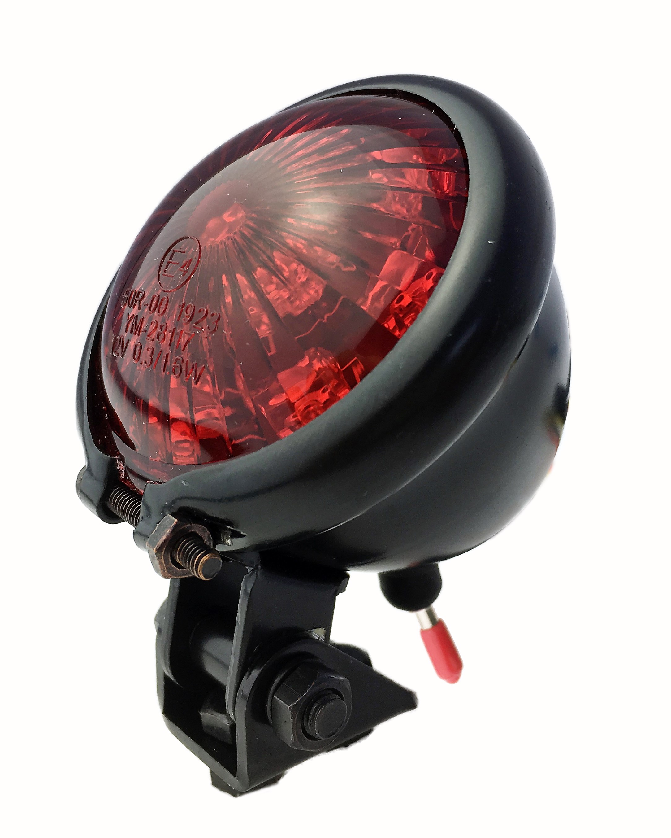 Bates style taillight LED red, black matte