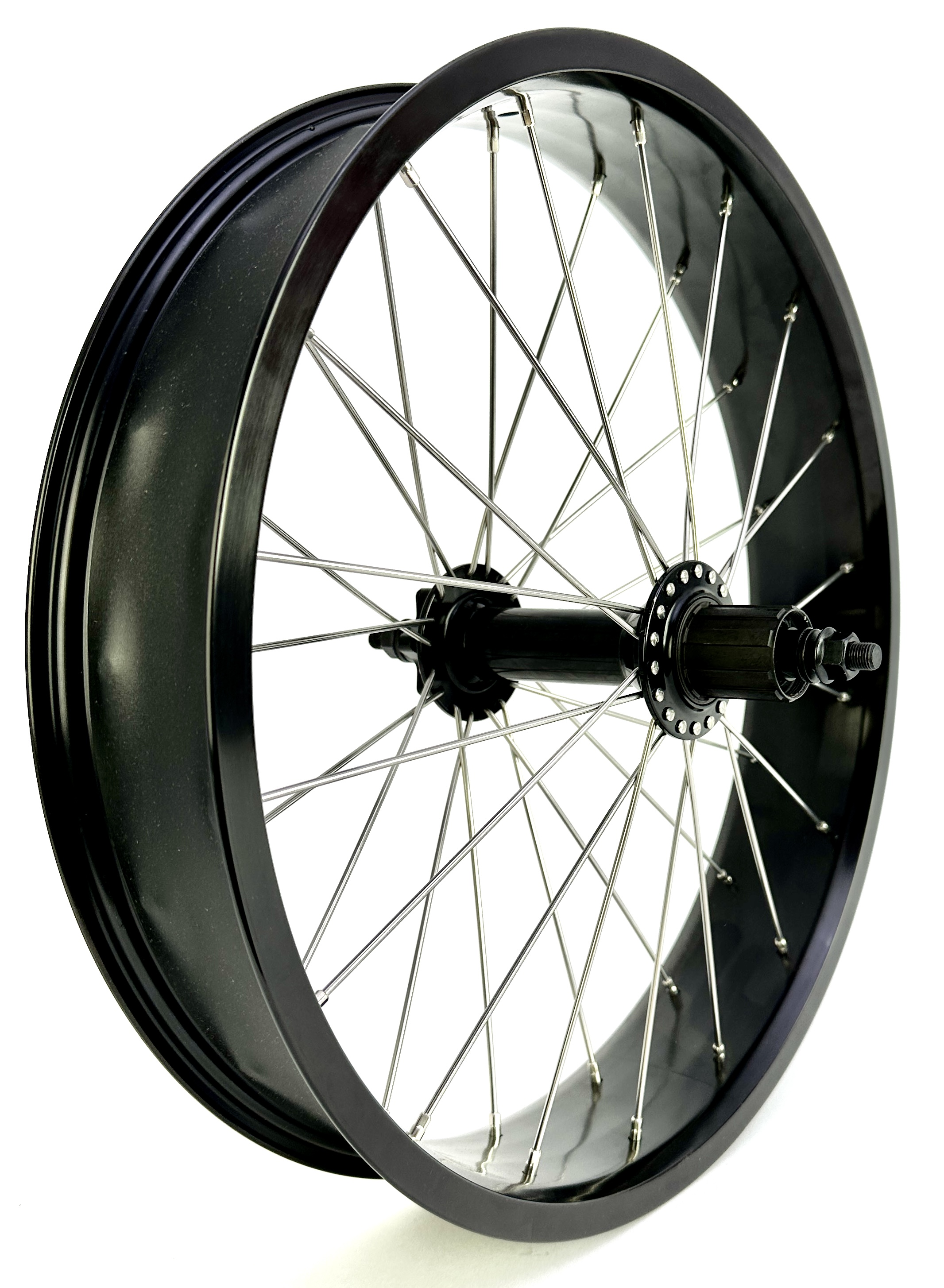 204 Rear Wheel 20 inch Fat Bike 80 mm glossy black with Disk