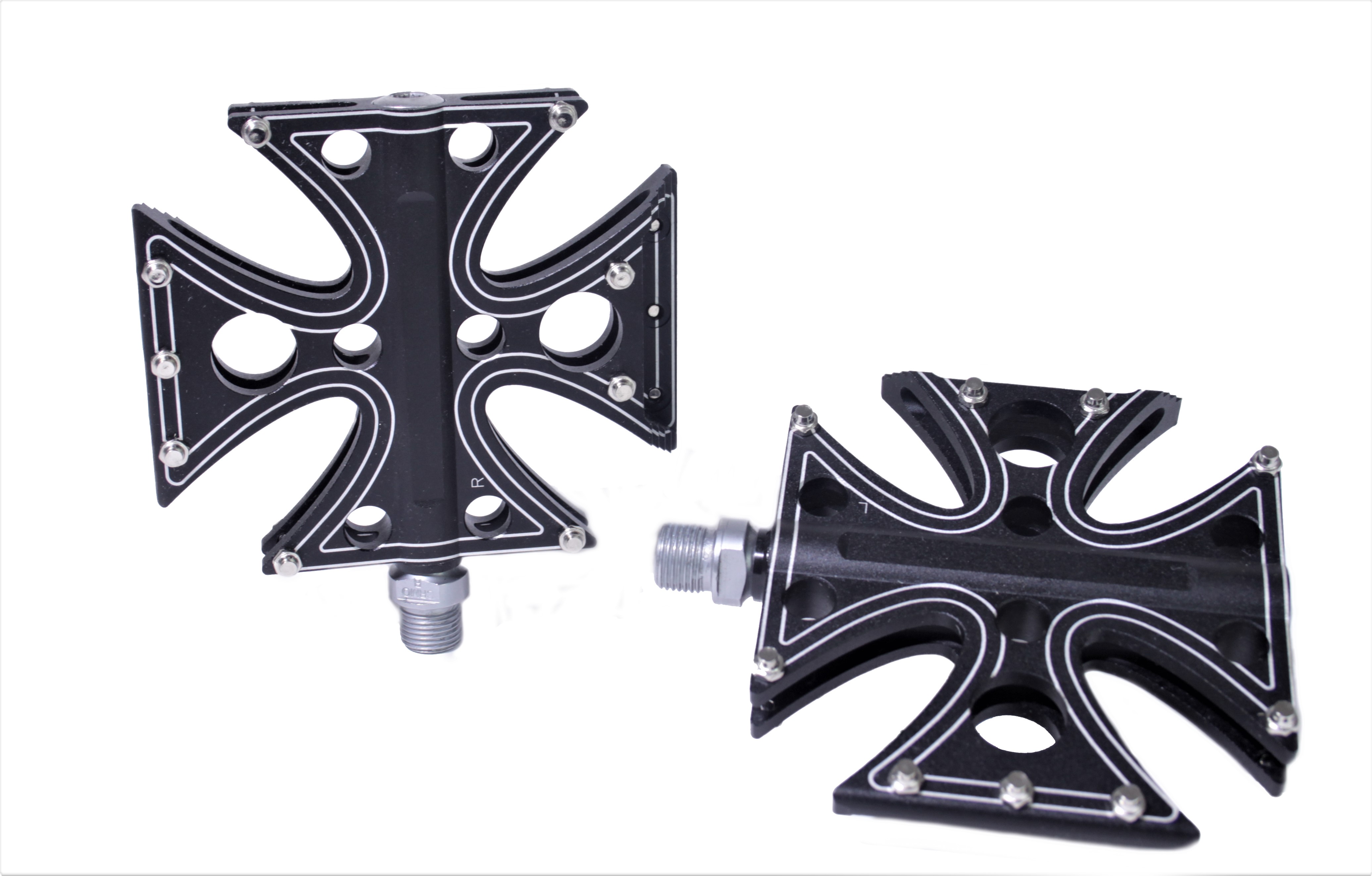 Iron / Maltese Cross Pedals black 1/2